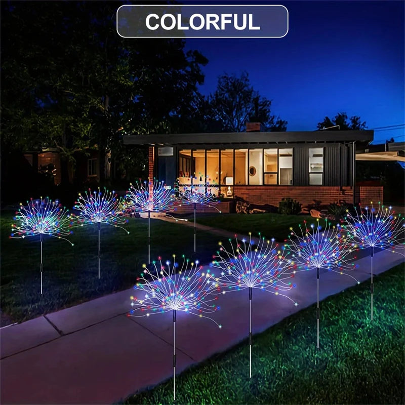 Solar Firework Light Waterproof Outdoor 8 Lighting