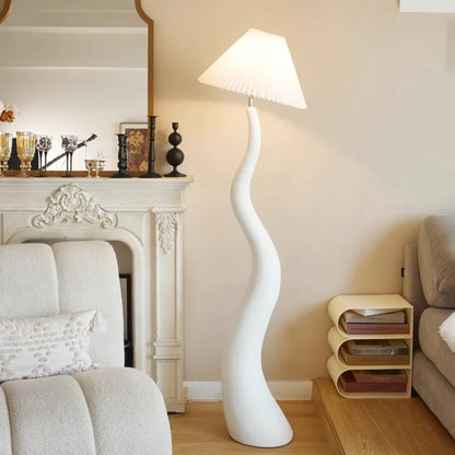 Vintage Living Room Floor Lamp Nordic Mushroom Wood Grain Light