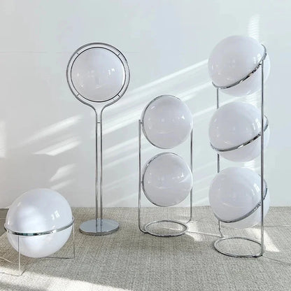 Garrault  Delord Floor Lamp Chrome Metal White Acrylic Ball