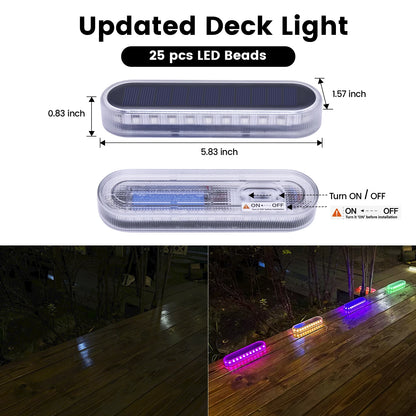 Solar Deck Lights IP68 Waterproof Outdoor Auto On/Off Lighting
