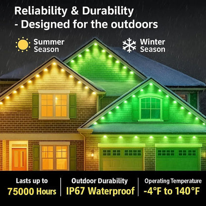 90M 180LED Permanent Outdoor Lights Smart RGB Eaves Lights