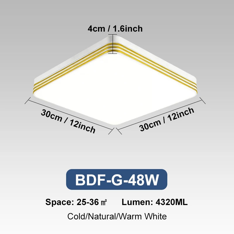 18W-48W LED Ceiling Light 15-30CM Square Ceiling Panel Light