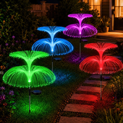 Modern Stylish Jellyfish Solar Fiber Optic Garden Stake