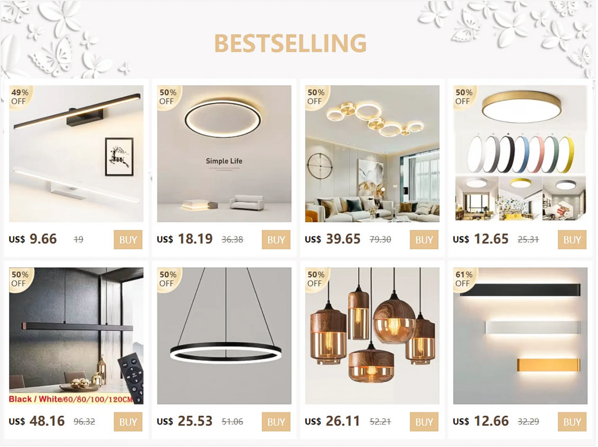 Nordic LED Ceiling Lamp For Living Dining Room Bedroom