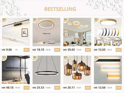 Nordic LED Ceiling Lamp For Living Dining Room Bedroom