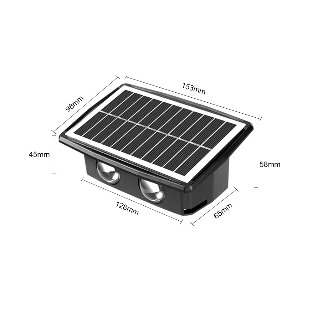 Super Bright Solar Lights Up Down Outdoor Waterproof Lamp