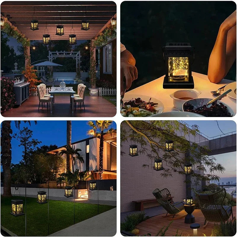 1~3 Pack Solar Lights Outdoor Hanging Lanterns  LED String Lamp