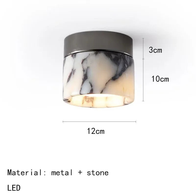 Nordic Lamp Marble Cylinder Natural Stone LED Ceiling Lamp