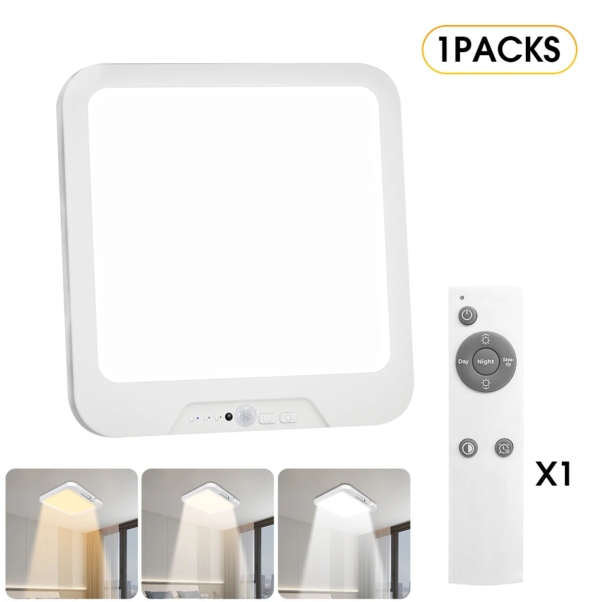 Rechargeable Ceiling Light with Remote Lights Motion