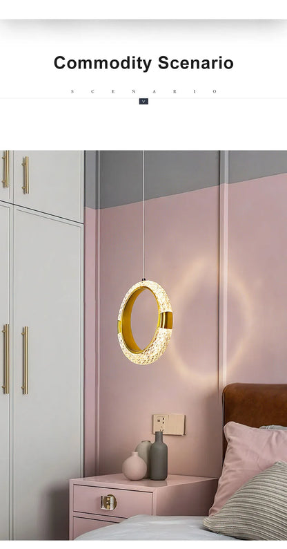 Modern Crystal LED Pendant Lamps Indoor Lighting For Home Decor