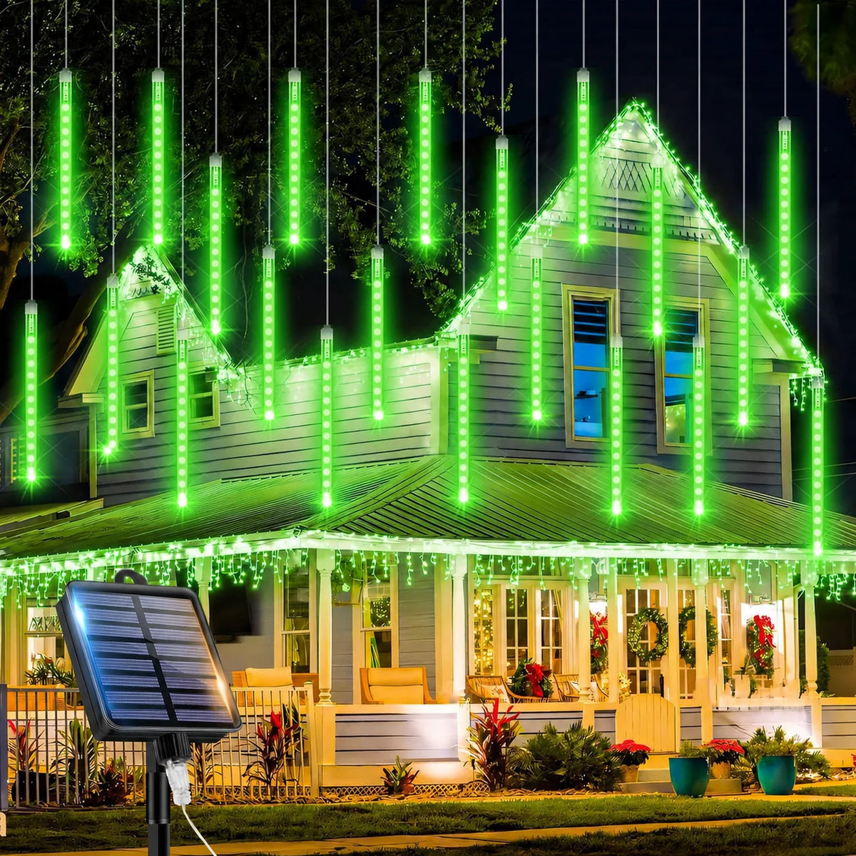 Solar Meteor Shower Lights Outdoor Meteor Lights 8Tubes