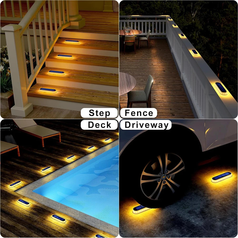 Solar Deck Lights IP68 Waterproof Outdoor Auto On/Off Lighting