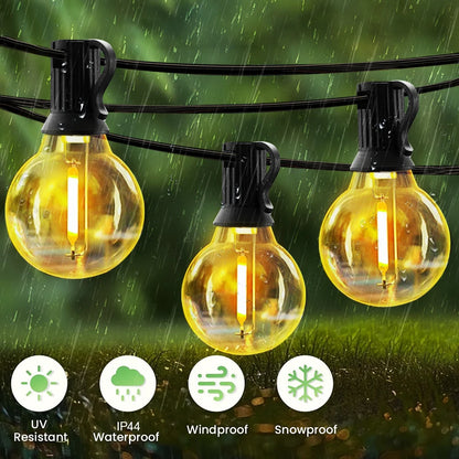 Solar String Lights Outdoor with Remote LED Shatterproof Bulbs