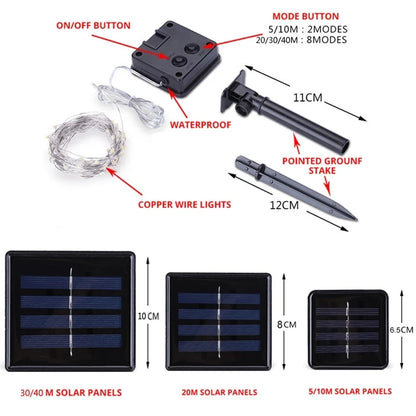 LED Solar Light Outdoor Garden Fairy String Light Led Twinkle