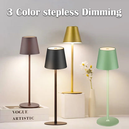 LED Table Lamp Rechargeable Touch 3 Colors Desk Lamp