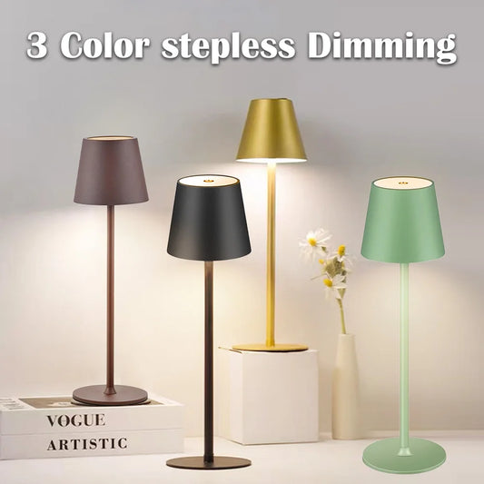 LED Table Lamp Rechargeable Touch 3 Colors Desk Lamp