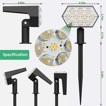 Solar Lights Outdoor  92 LED Solar Spot Lights Outdoor IP67 Waterproof