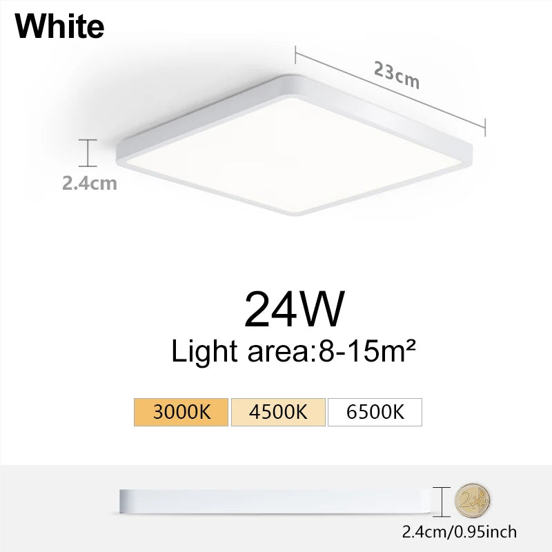 MARPOU 2.4cm Ultra thin led ceiling light Square