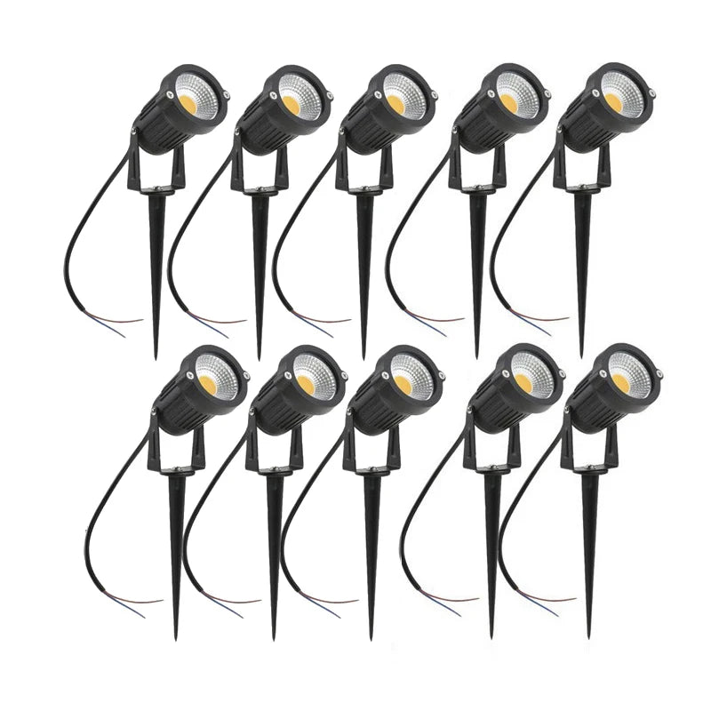 Outdoor Waterproof Spike Garden Path Green Spotlights