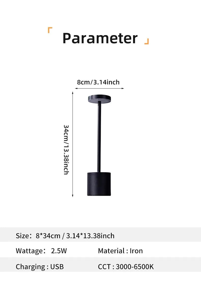 LED Classic Table Lamp USB Rechargeable Night Light