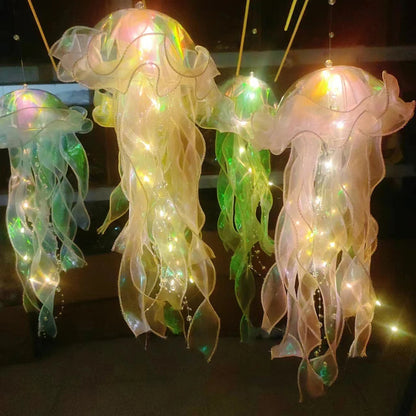 DIY Jellyfish Bedroom Light Lamp Hanging Ceiling Lanter