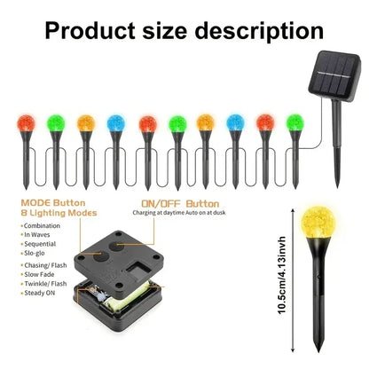 Leds Solar Garden Crystal Lights, Outdoor Lawn Lights