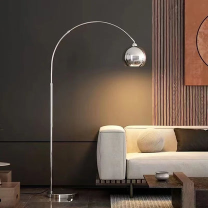 Style Silver Adjustable Floor Lamp Sofa Side Standing Light