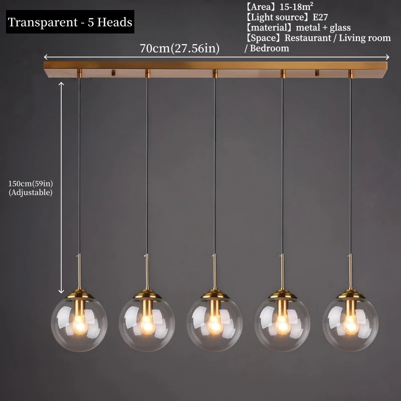 Modern Luxury Metal Chandelier Nordic Creative LED Glass