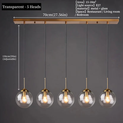Modern Luxury Metal Chandelier Nordic Creative LED Glass