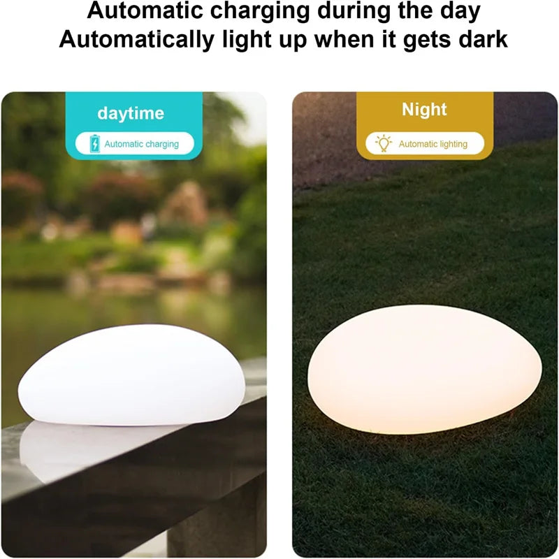 LED Solar Powered Goose Warm Stone Lights Outdoor Decorative