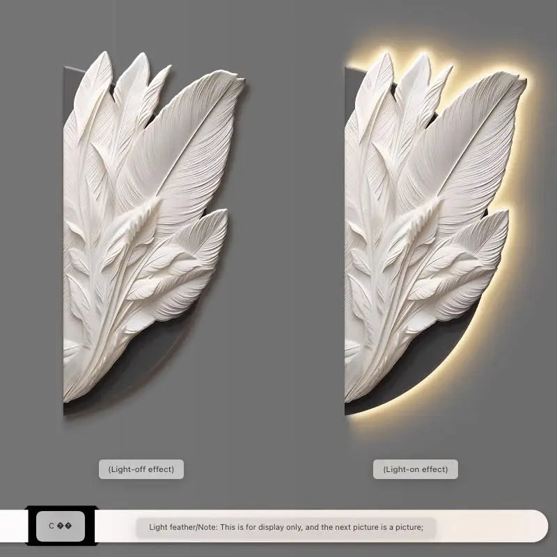 Family Entrance Feather Mural Lamp Modern Lamp
