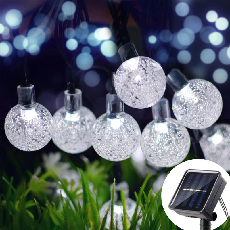 LED Solar-Powered Bubble Ball LED String Light Waterproof Outdoor