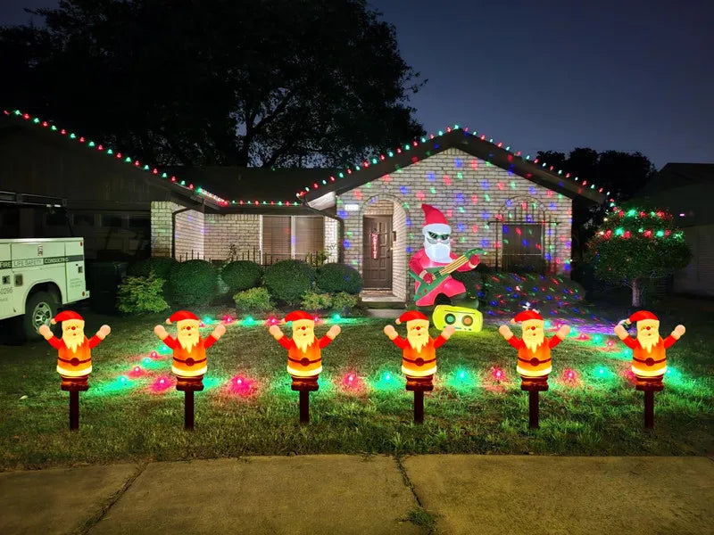 Christmas Santa Claus Pathway Lights Garden Stake Lights