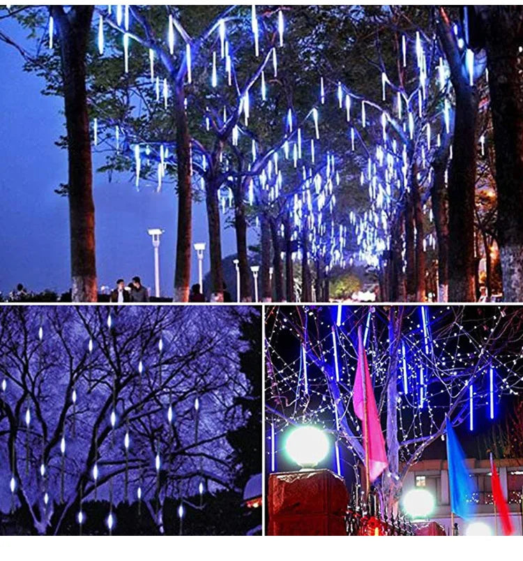 Solar Meteor Shower Lights Outdoor Meteor Lights 10Tubes