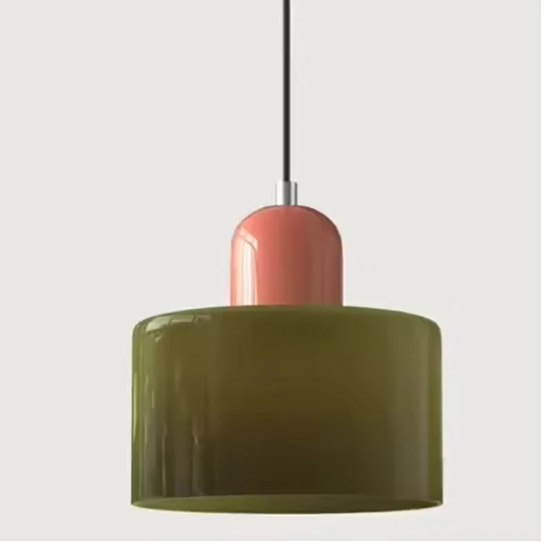 Nordic Modern Glass Bedroom Bedside Long Line Small Chandelier
