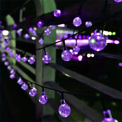 Solar Bubble Ball String Light Outdoor Lighting Waterproof 8 Functions