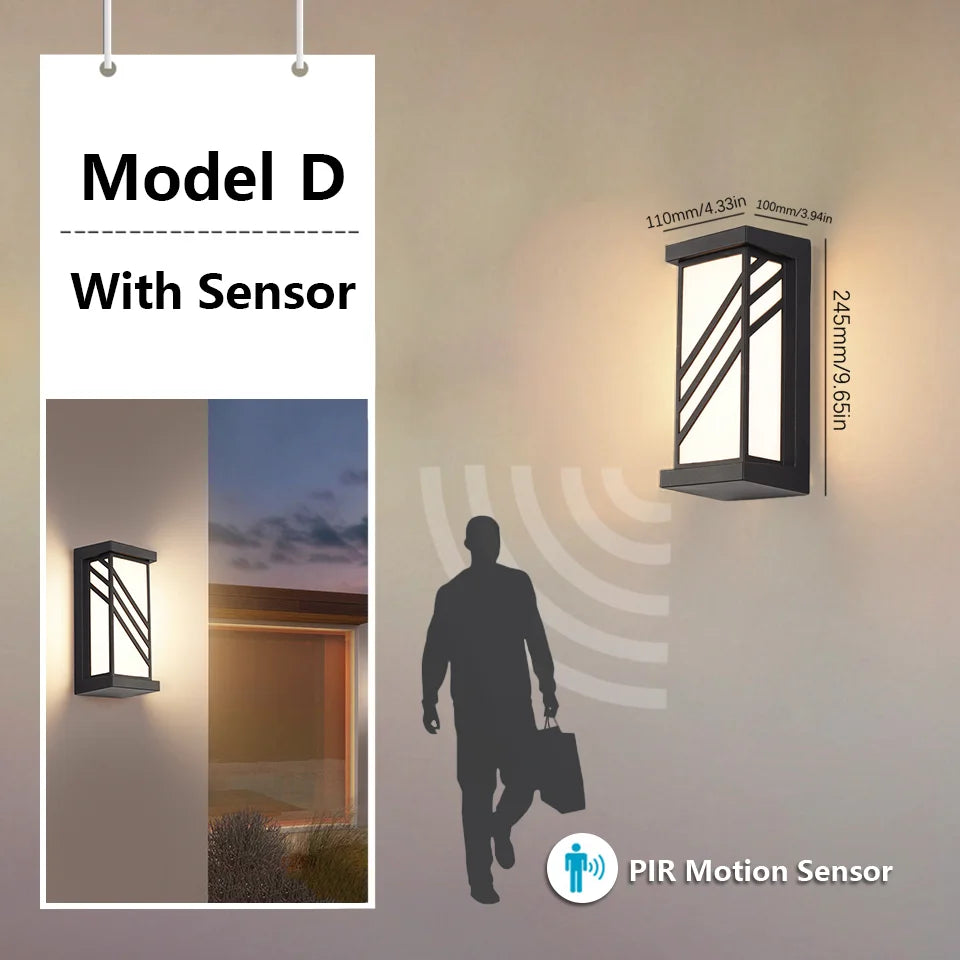 Outdoor Lamps Motion Sensor Wall Light Waterproof Lamp