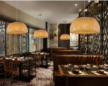 Newest Bamboo Pendant Lamp Ceiling Lights Rattan Wicker