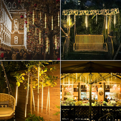1pc 30CM Solar Meteor Shower Lights Icicle Lights Outdoor
