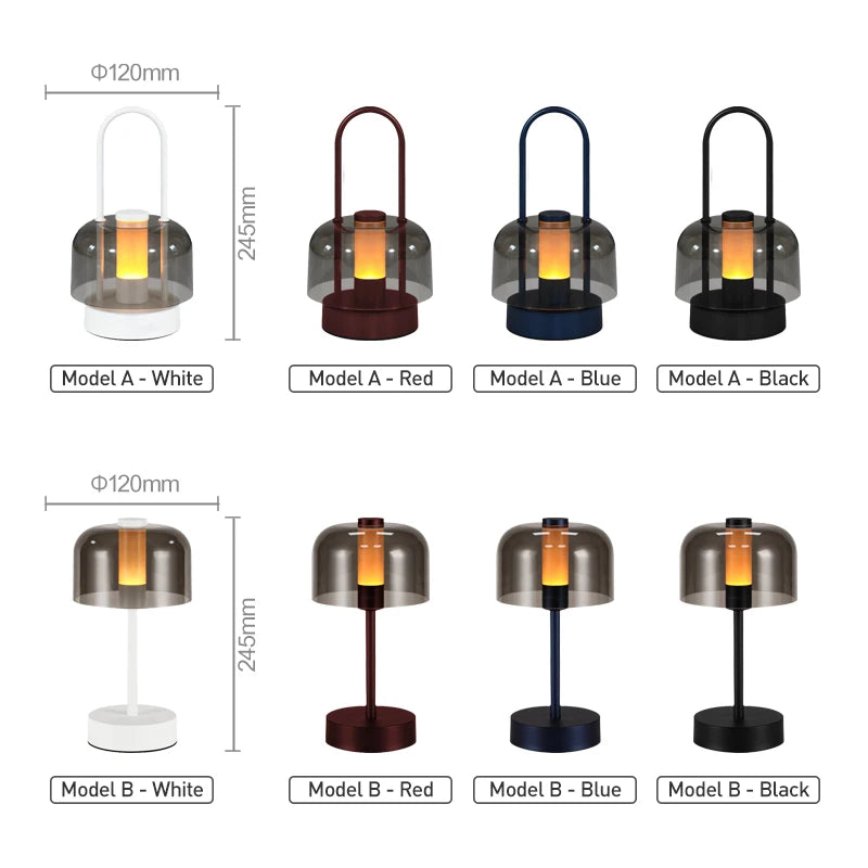 Modern Retro Nordic Desk Lamp Rechargeable Indoor Table Lamp