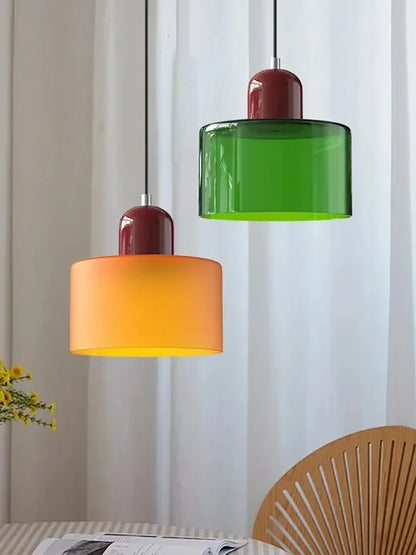 Nordic Modern Glass Bedroom Bedside Long Line Small Chandelier