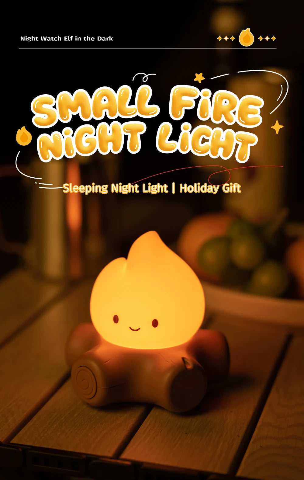 Campfire Night Lights With White Noise Creative Room Decoration