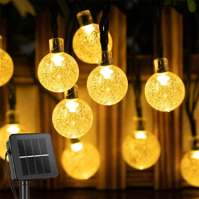 Solar String Lights Outdoor 200 Led Crystal Globe Lights