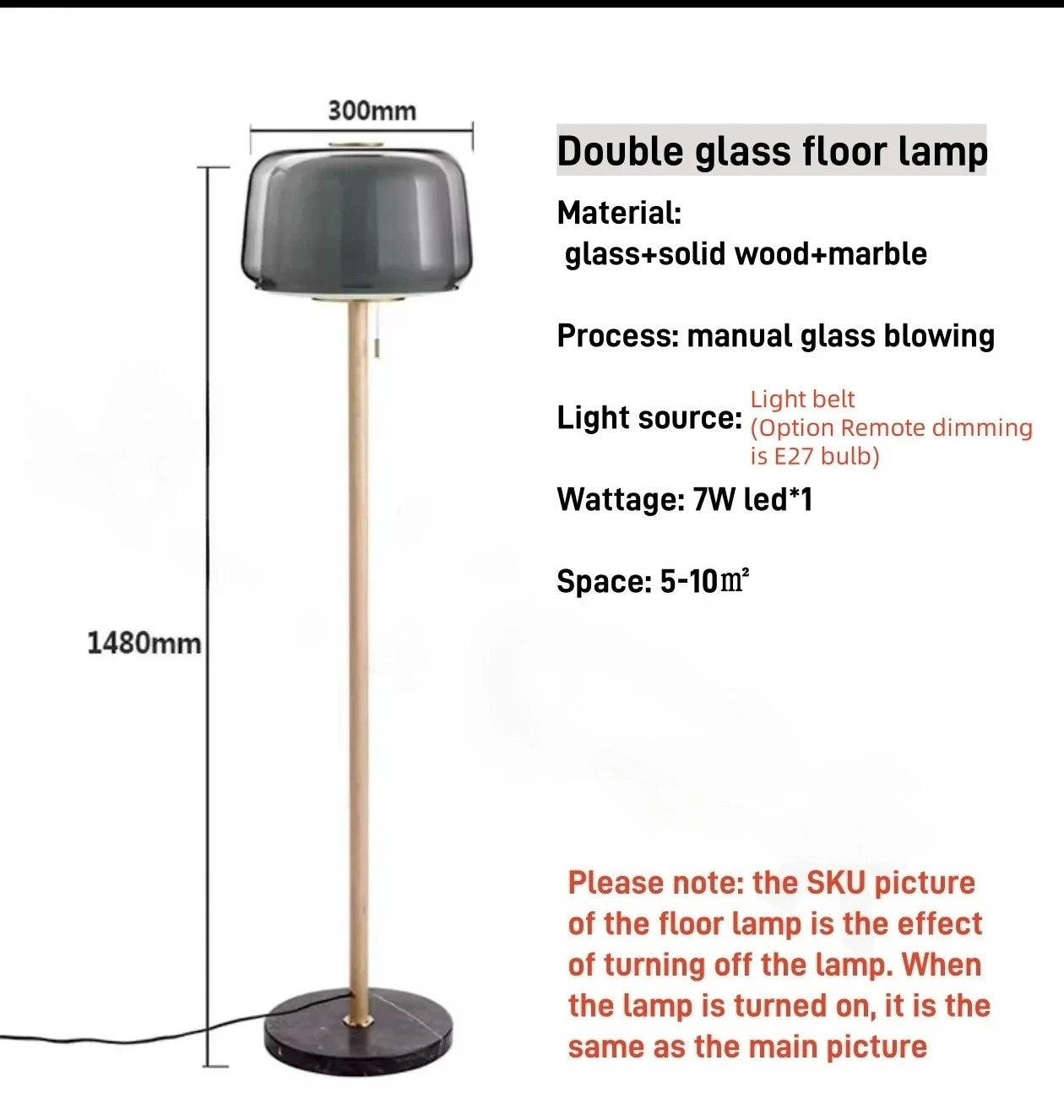 Modern Creative Glass Floor Lamp Simple Sofa Side Decorative