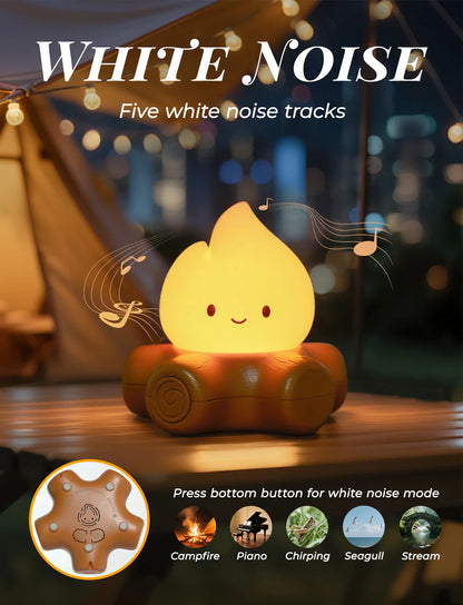 Campfire Night Lights With White Noise Creative Room Decoration