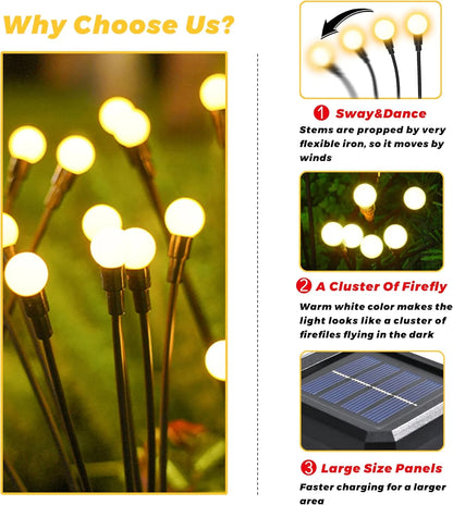 LED Solar Powered Garden Lights Firefly Lights Outdoor