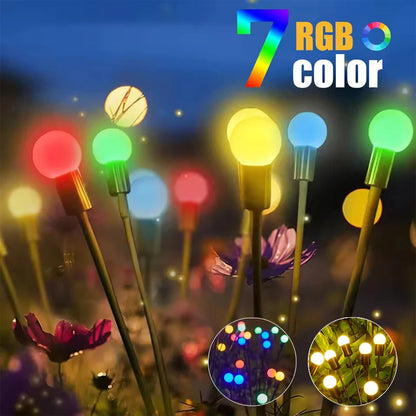 Outdoor RGB Color Lights LED Solar Garden Lamp Firefly Lights