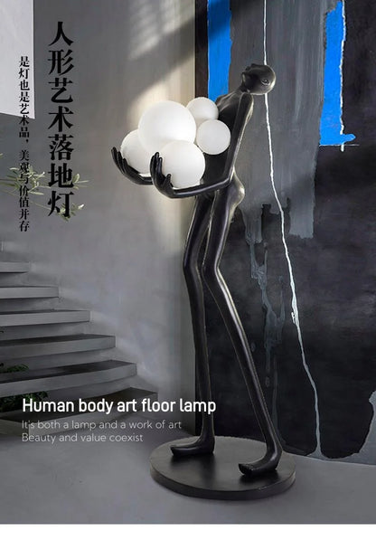 Nordic Humanoid Floor Lamp Sculpture Design Exhibition Lamp