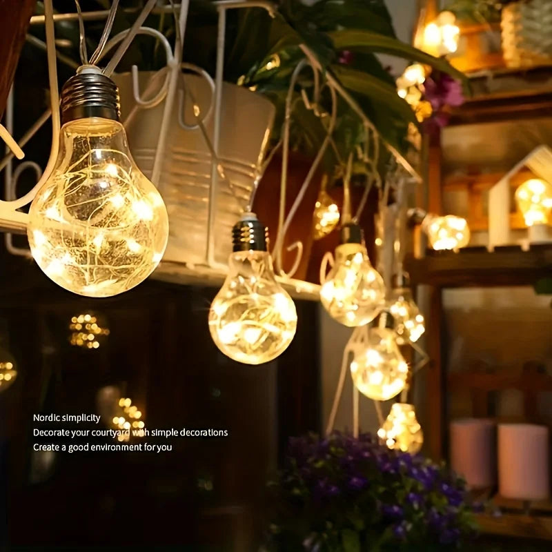 Solar Powered LED Copper Wire Hanging Lights
