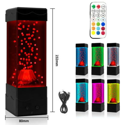 LED Lava Volcano Lamp with Remote Control RGB Light